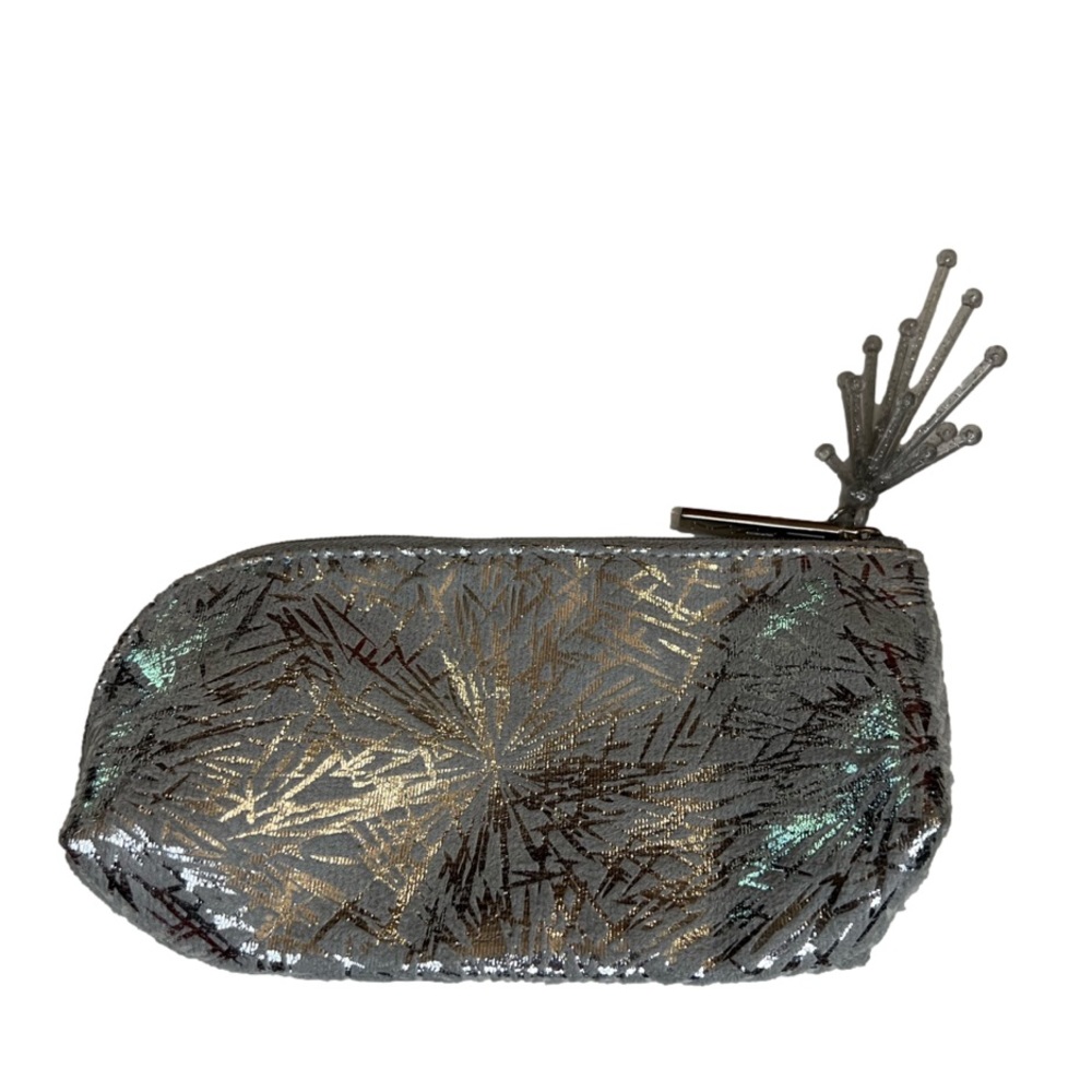 Mac Cosmetics Silver Metallic Makeup Bag Nwot - image 1